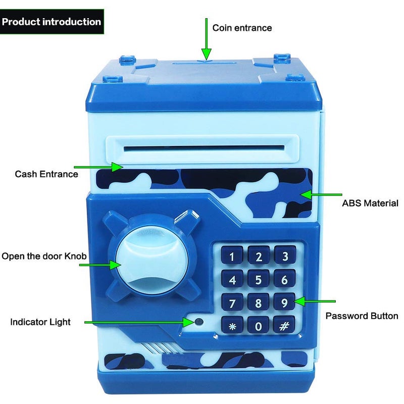 Totola Piggy Bank Electronic Mini ATM for Kids Baby Toy, Safe Coin Banks Money Saving Box Password Code Lock for Children,Boys Girls Best Gift(Camouflage) - Image 2